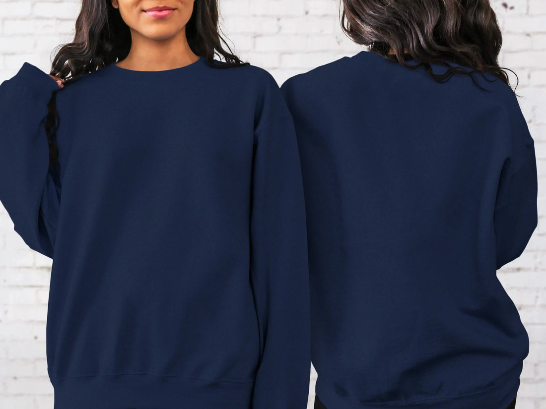 Gildan Adult Crew Neck Sweatshirt – Navy, 50% Cotton 50% Polyester Blend, Medium Weight, Relaxed Fit
